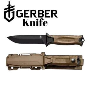 Gerber StrongArm Fixed Blade Knife Plain Edge - Coyote Brown - New in Box